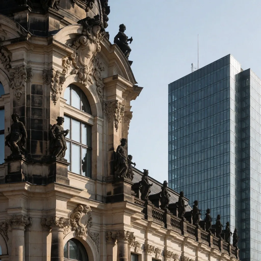 Gegenüberstellung historischer und moderner Fassaden